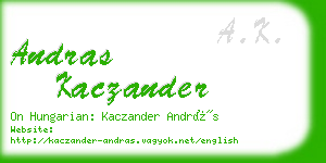 andras kaczander business card